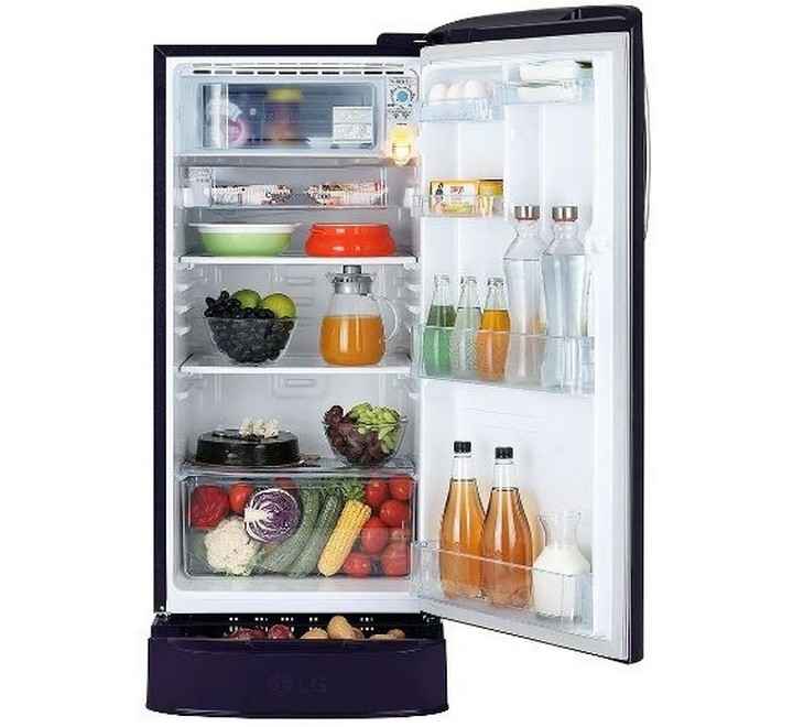 LG 190L 3 Star Inverter Direct-Cool Single Door Refrigerator (GL-D201APGX Purple Glow Base Stand With Drawer)